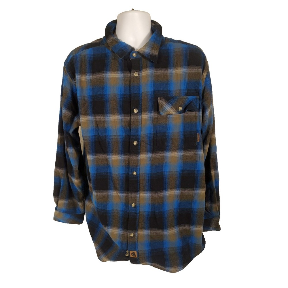 Legendary White Tails Men's‎ XL Blue Flannel Shirt Shacket 100% Cotton